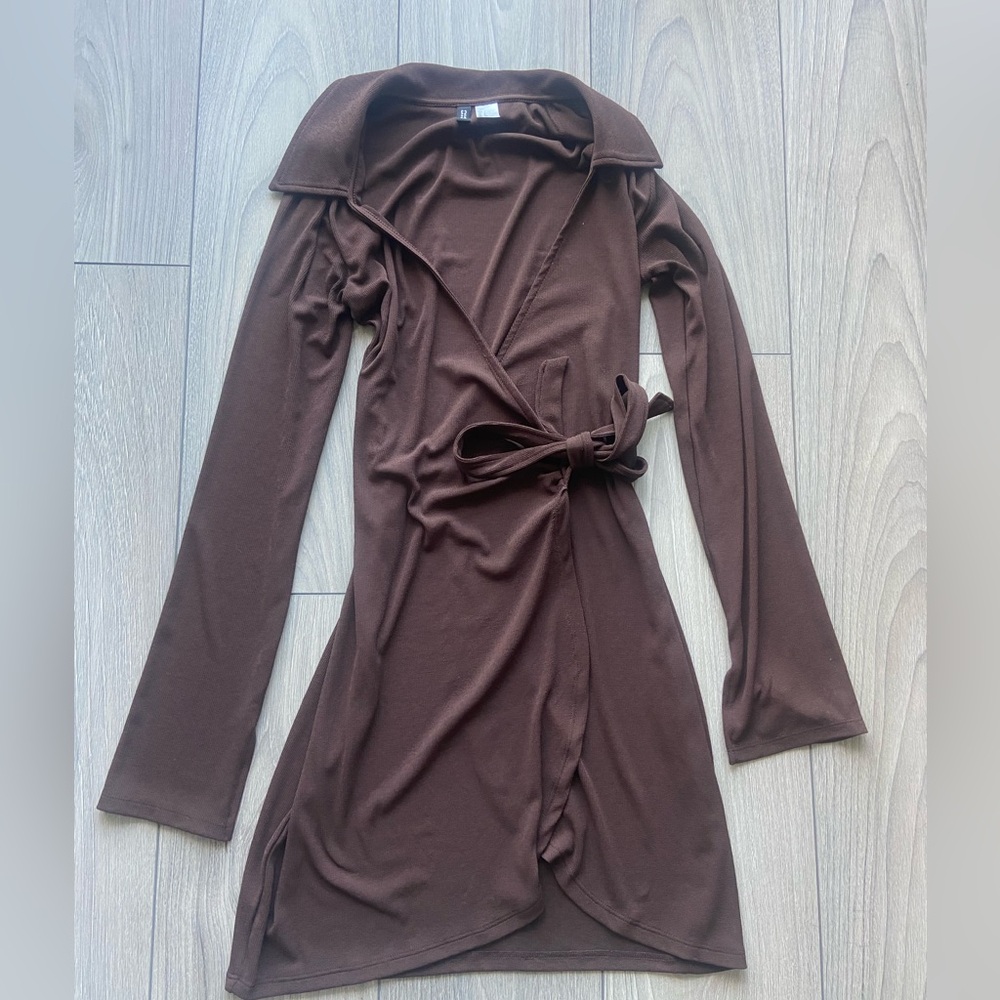 H&M Brown Wrap Dress